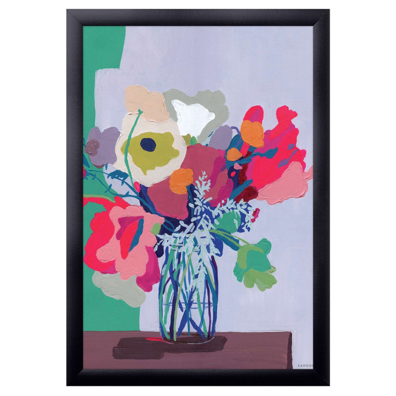 12" x 16" Hot Pink Cut Out Framed Wall Art, Contemporary Home Décor, Glass Facing and Hanging Hardware Included